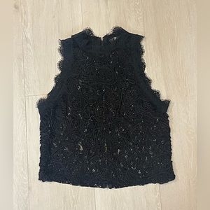 Zara sleeveless embroidered lace blouse